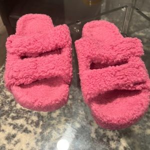 Fluffy pink Target slippers size 8
